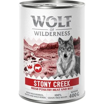Krmivo pro psa 1x400g Wolf of Wilderness Senior "Stony Creek" - drůbeží s hovězím - senior