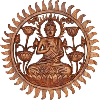 Dekorativní dřevěný panel na stěnu Buddha 40 cm
