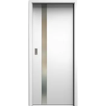 Interiérové dveře SAPELI HARMONIE KOMFORT M83 - CPL LAMINÁT - POSUVNÉ DVEŘE VČ. ZÁRUBNĚ - bílá perla Průchozí šířka (cm): 60, Průchozí výška (cm): 197, Typ skla: Satináto bílé