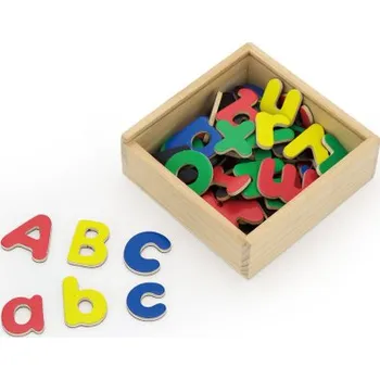 Dřevěná hračka Dřevěná magnetická písmena v krabičce