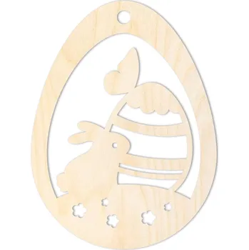 Velikonoční dekorace Velikonoční vejce se zajíčkem, 9 x 7 cm