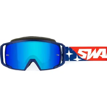 Motocyklové brýle SWAPS Swaps GOGGLECROS66-75 MX brýle Scrub V2 modré/červené/iridium modré