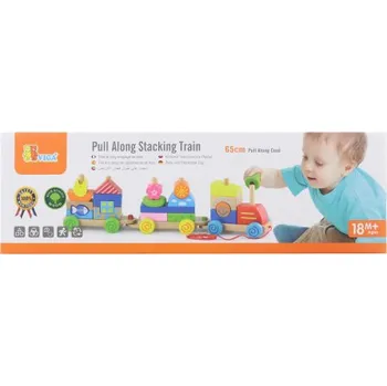 Dřevěná hračka Dřevěná tahačka a skládačka - mašinka