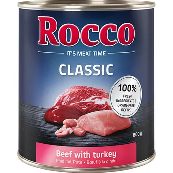 Krmivo pro psa 24x800g Rocco Classic - hovězí s krůtím