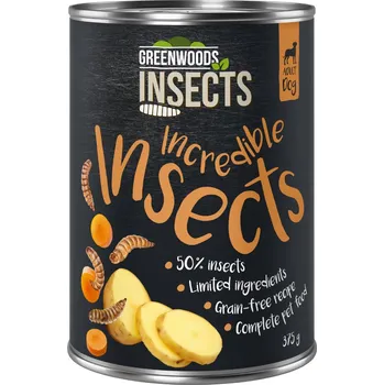 Krmivo pro psa 12x375g Greenwoods Insects Hmyz s bramborami a mrkví