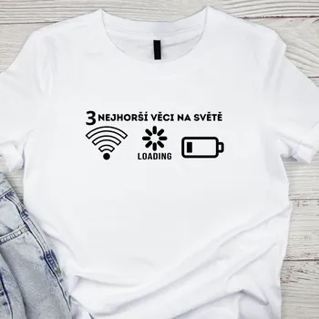 Dámské tričko Dámské tričko - 3 nejhorší věci na světě Barva: Černá, Velikost: XL