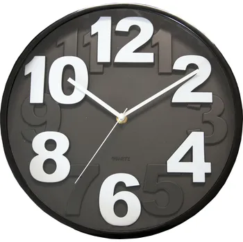 Hodiny hodiny nástěnné pr.30cm,3D ciferník,PH,sklo,kov ČER