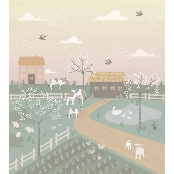 Tapeta Dětská vliesová fototapeta na zeď, zvířátka ze statku, 159241, To the Moon and Back, Esta Home