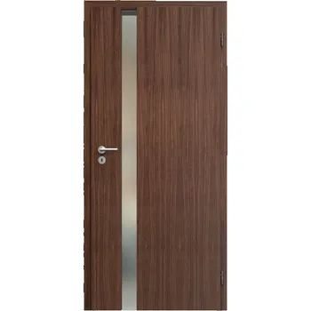 Interiérové dveře SAPELI HARMONIE KOMFORT M83 - DÝHA - OTOČNÉ DVEŘE VČ. ZÁRUBNĚ - ořech americký Průchozí šířka (cm): 90, Průchozí výška (cm): 197, Typ skla: Satináto bílé