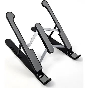 Laptop Stand PL - podložka pro laptop - plastový ergonomický skládací přenosný stolní držák, 6 sklopných poloh