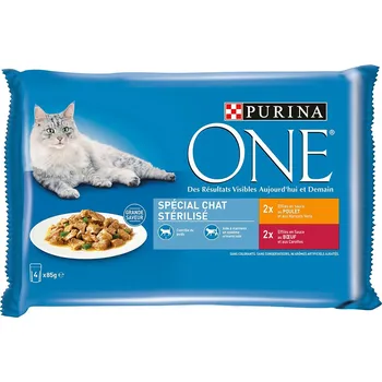 8x85g Purina ONE výhodné balení - Sterilcat kuřecí a hovězí