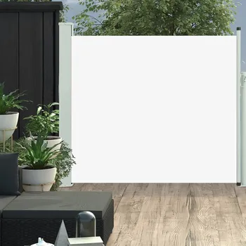 Stínicí technika ZBXL Zatahovací boční markýza/zástěna na terasu 100 x 300 cm krémová