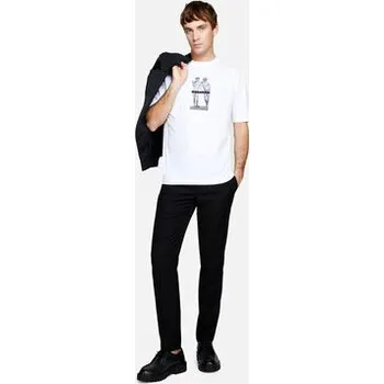 Pánské tričko Sisley T-Shirt 3I1XS103I Bílá Regular Fit XL