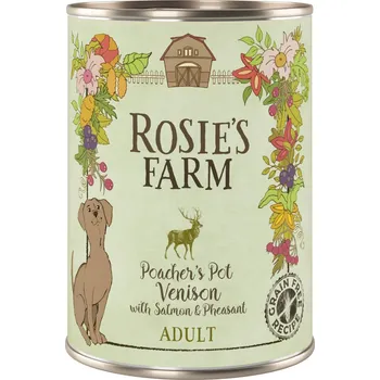 Krmivo pro psa 24x400g Rosie's Farm Adult - Zvěřina & bažant s lososem