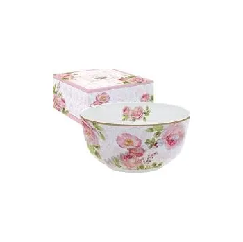 Easy Life FLORAL DAMASK porcelánová miska na müsli růžová čajová růže 500ml