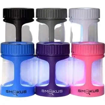 Dóza na potraviny Smokus Focus Vzduchotěsná dóza s lupou Smokus Focus, šroubovací víko - šedá