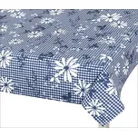 Kuchyňský ubrus DITA 410, MODRÁ KOSTIČKA S KVĚTEM, 140x180cm (obdélník)