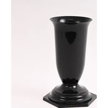 Váza Váza plastová s podstavcem 29 x 15 cm, černá