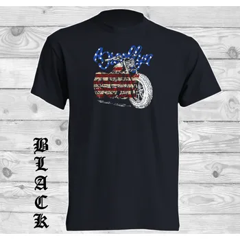 Chlapecké tričko detske-levne-bavlnene-chopper-tricko-potisk-brooklyn-motorka Barva: Black -černá, velikost: 164