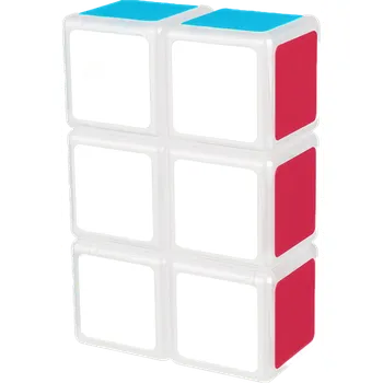 Hlavolam Qi Yi Cube Rubikova kostka - Plochá - 1x2x3 - Bílý podklad