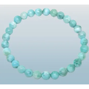 Náramek Larimarový náramek z přírodních kamenů 5–6 mm | AA kvalita – esoterika, harmonie, Karibik