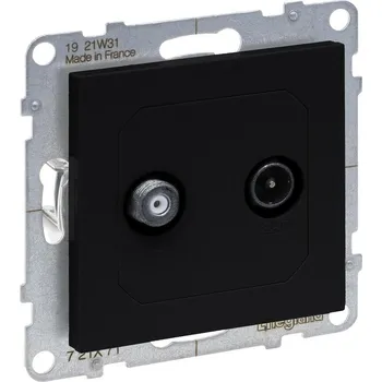 Elektrická zásuvka Legrand 721471 SUNO ZÁS.TV-R 2KABELY ČERNÁ