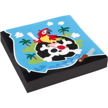 Party nádobí Amscan Papírové ubrousky Piráti modré 33 cm x 33 cm, 20 ks