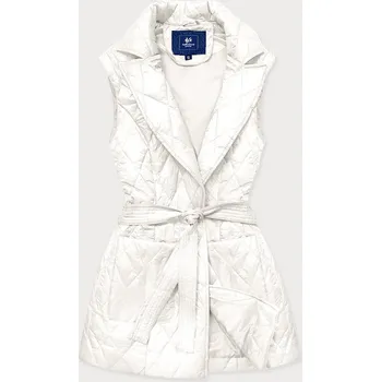 Dámská vesta Dámská vesta v ecru barvě s límcem (JIN221) odstíny bílé S (36)