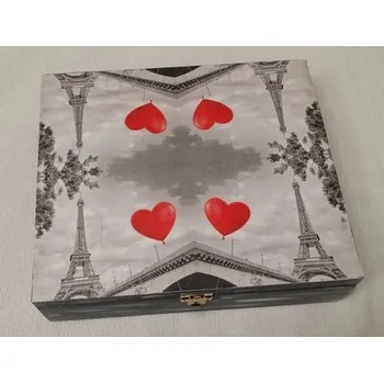 Dárková krabička Dřevěná krabička - 12 přihrádek - Láska v Paříži