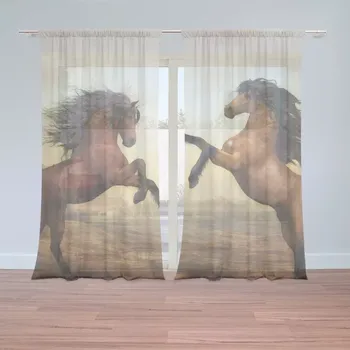 Záclona Záclony Vzpínající se koně: 2 ks - 150x250 cm - Sablio