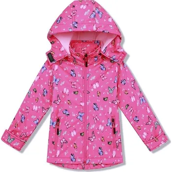 Dívčí bunda DÍVČÍ SOFTSHELLOVÁ BUNDA S FLEECEM HB8630R Velikost: 98, Barva: Růžová
