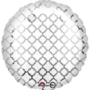 Balónek Amscan / Riethmüller Balonek fóliový kruh se vzorem bílý, 43 cm