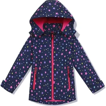 Dívčí bunda KUGO DÍVČÍ SOFTSHELLOVÁ BUNDA S FLEECEM HB8630M tmavě modrá 110