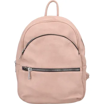 Městský batoh Prostorný dámský koženkový batůžek Rozita, růžová