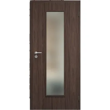 Interiérové dveře SAPELI ELEGANT PRAKTIK M55 - START - OTOČNÉ DVEŘE VČ. ZÁRUBNĚ - Ořech Průchozí šířka (cm): 90, Průchozí výška (cm): 197, Typ skla: Satináto bílé