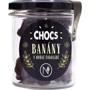 Čokoláda NATU CHOCS Banány v 60% hořké čokoládě 110g