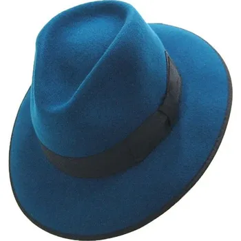 Klobouk Klobouk Fedora modrý Xavier - S/M (56 cm)