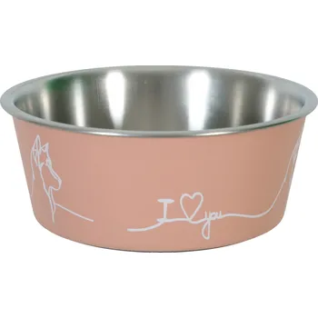 Miska pro psa Miska nerez pes LOVE DOG 400ml růžová Zolux