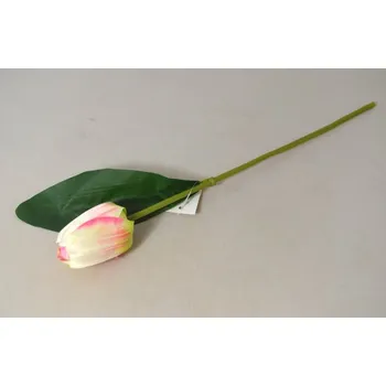 umělá květina Tulipán 1 květ 46 cm sv. růžový