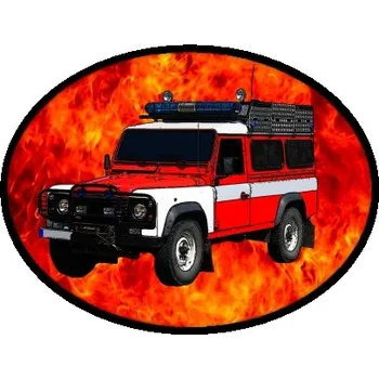 Nášivka nášivka pro hasiče Land Rover Defender Obdélník (hasičské nášivky)