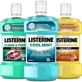 Ústní voda LISTERINE Svěží dech pro každého z rodiny 3× 500 ml