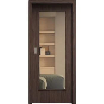 Interiérové dveře SAPELI ELEGANT PRAKTIK M40 - START - POSUVNÉ DVEŘE VČ. ZÁRUBNĚ - Ořech Průchozí šířka (cm): 90, Průchozí výška (cm): 197, Typ skla: Planibel bronz