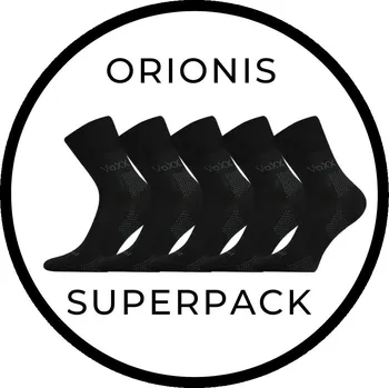 Pánské ponožky SUPERPACK - ORIONIS antibakteriální merino ponožky se stříbrem VoXX - 5párů 35-38 černá