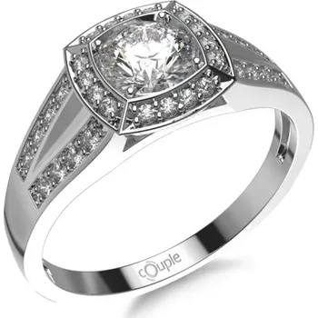 Prsten Couple, Neobvyklý zásnubní prsten Gewenith, zirkony a bílé zlato, vel.: 51, ø16,2 mm, 5260509-0-51-1