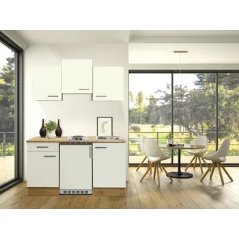 Kuchyňská linka Rovná kuchyňská linka se spotřebiči Flex Well Vintea 150,5 cm barva čela magnólie matná barva korpusu lancelot oak