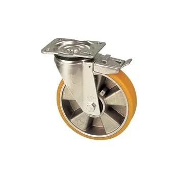 Pojezdové kolečko ZPK 160/GMD Otočné kolo s polyuretanovou obručí s brzdou 7280207