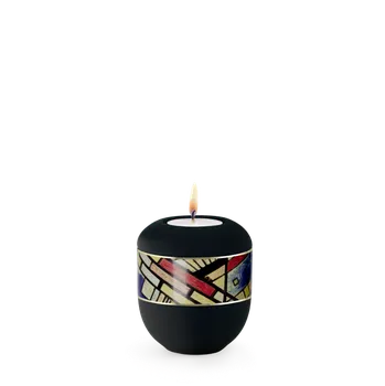 Smuteční dekorace Keramická miniurna Arte Black - Linie