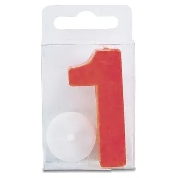 Svíčka Svíčka ve tvaru číslice 1 - mini, červená - Stadter