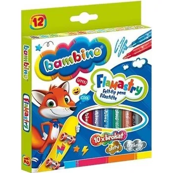 Set školních potřeb Flamastry brokatowe 12 kolorów BAMBINO