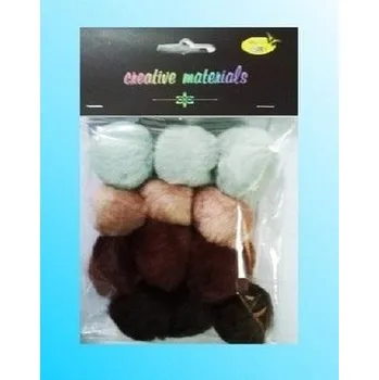 Set školních potřeb Pompony akrylowe brązowe 40mm 12szt